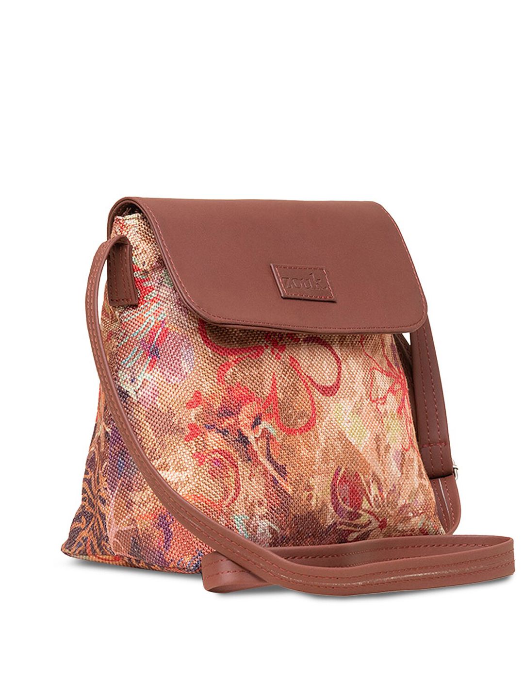 ZOUK Floral Printed Structured Sling Bag