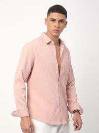VASTRADO Men Classic Spread Collar Solid Slim Fit Casual Shirt