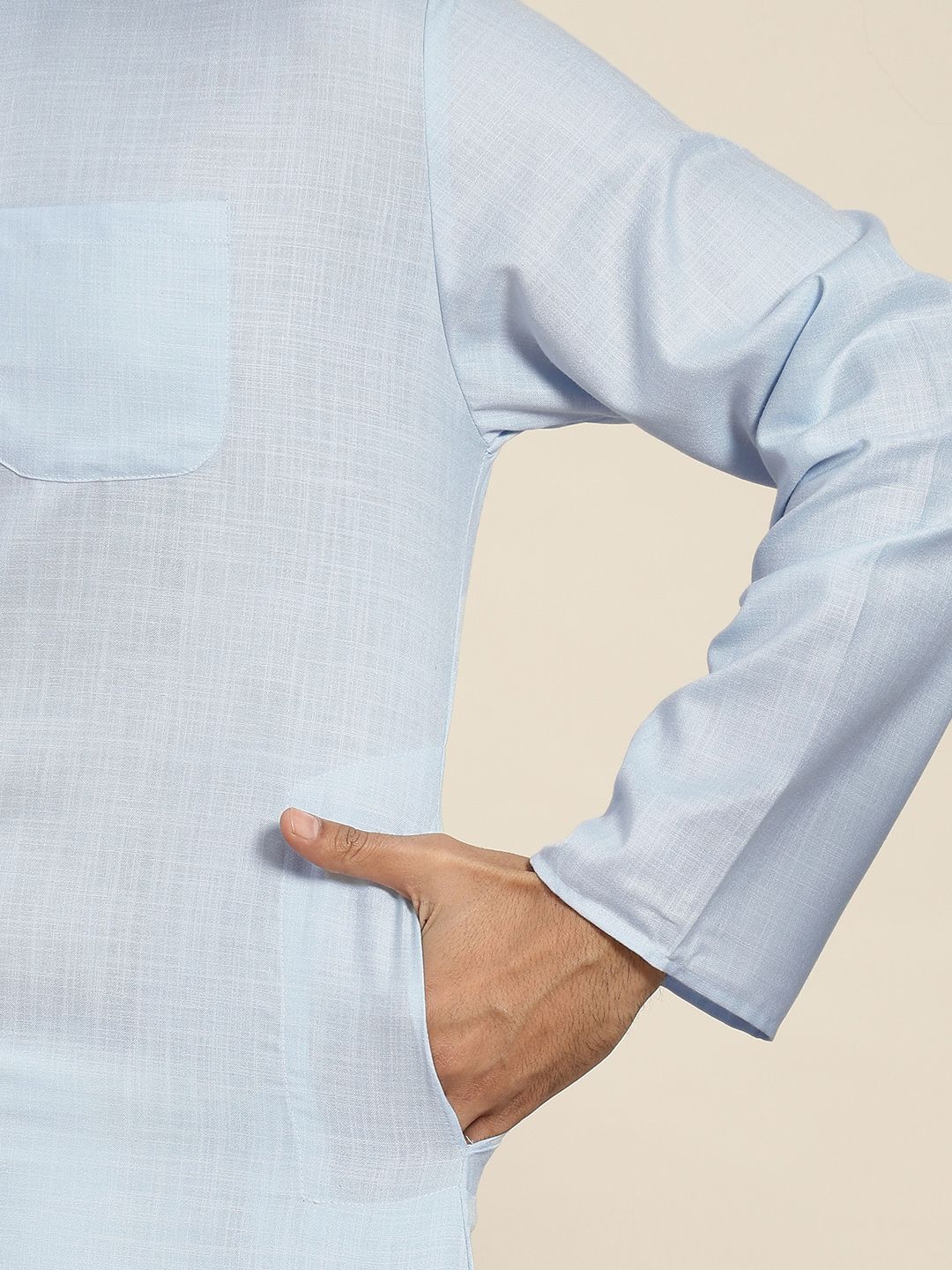 SOJANYA Men Blue Solid Kurta