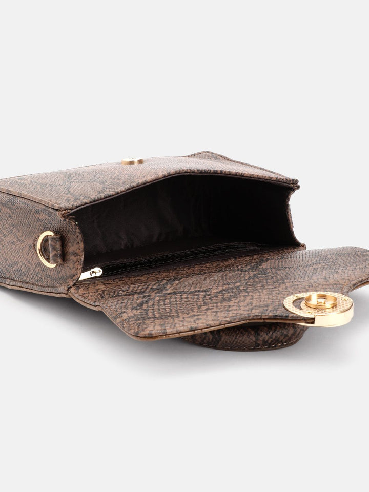 DressBerry Snake Skin Textured Satchel