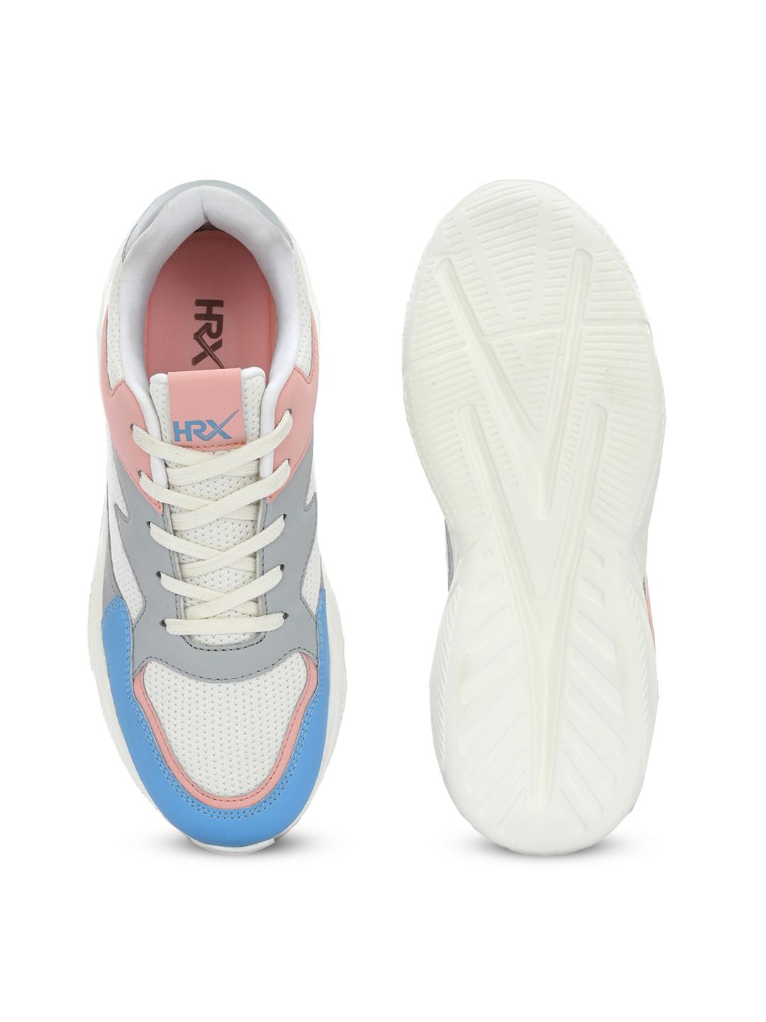 HRX by Hrithik Roshan Women White & Blue Mesh Running Sports Shoes