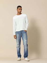 Mr Bowerbird Men Straight Fit Mildly Distressed Light Fade Mid-Rise Stretchable Jeans