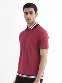 RARE RABBIT Men Polo Collar Regular Fit T-shirt