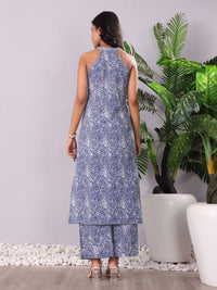 Varanga Paisley Printed V-Neck Pure Cotton Straight Kurta With Palazzo