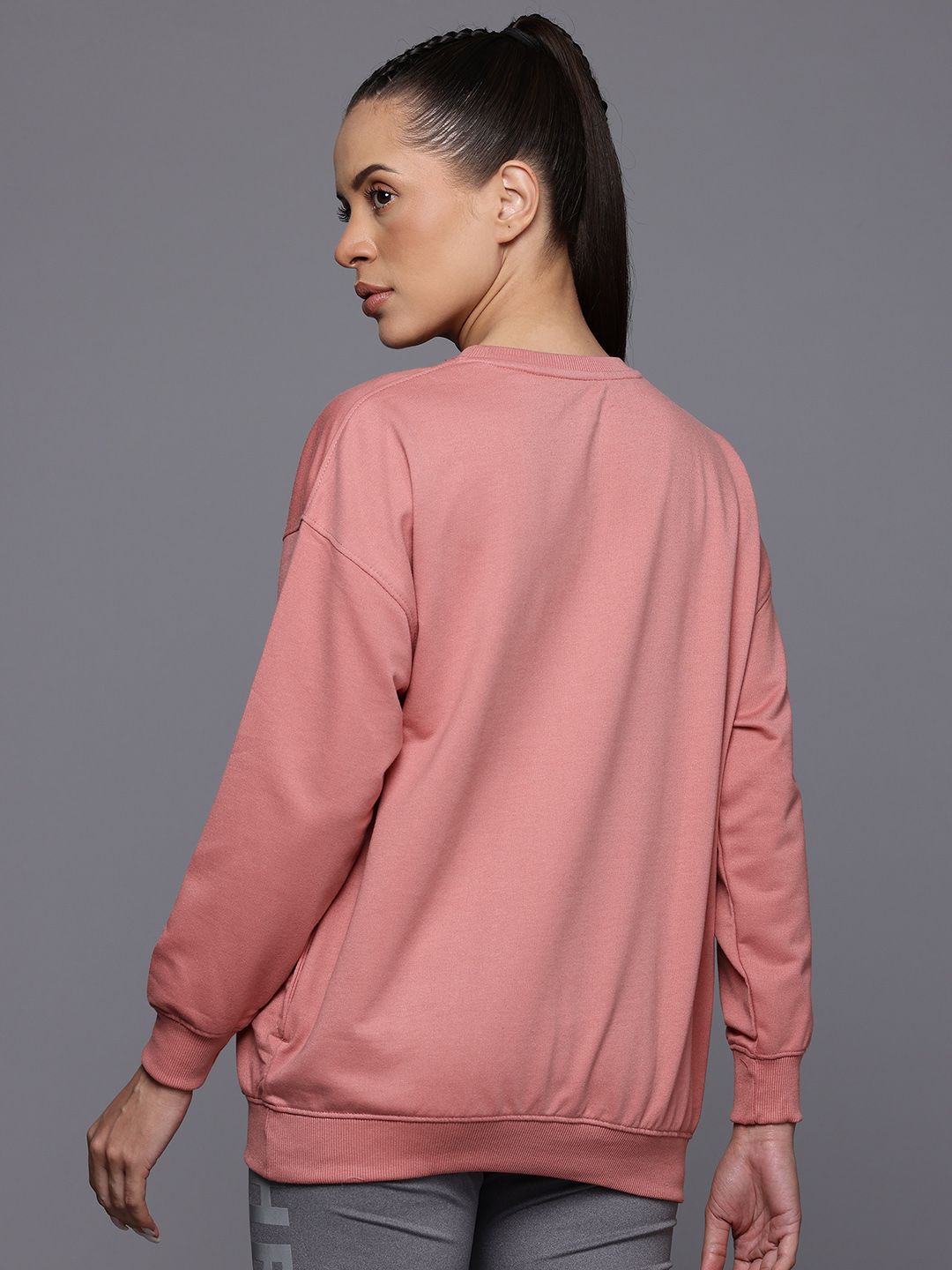 HRX by Hrithik Roshan Drop-shoulder Sleeves Printed Sweatshirt