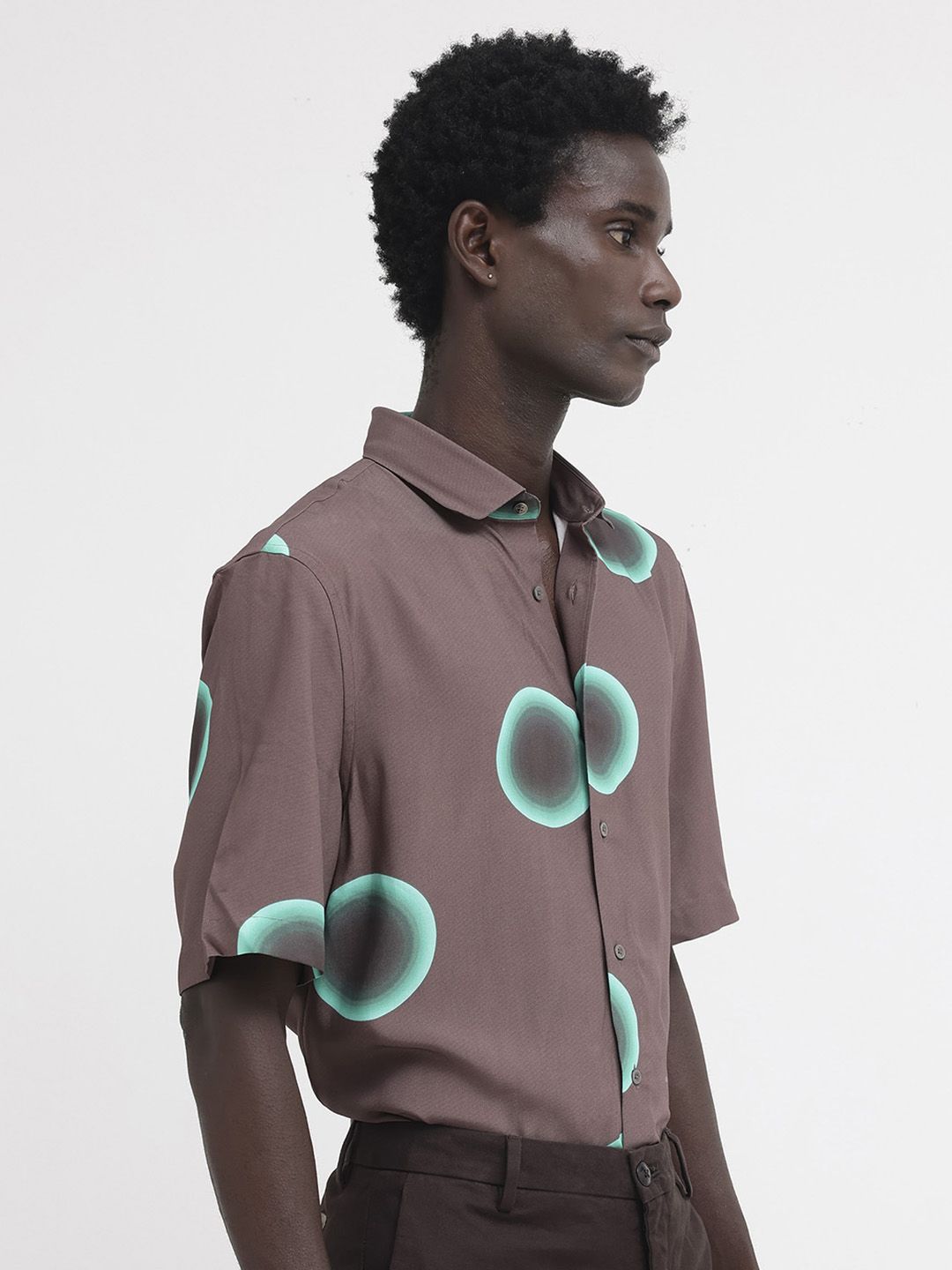 RARE RABBIT Men Poblur Boxy Standard Opaque Shirt