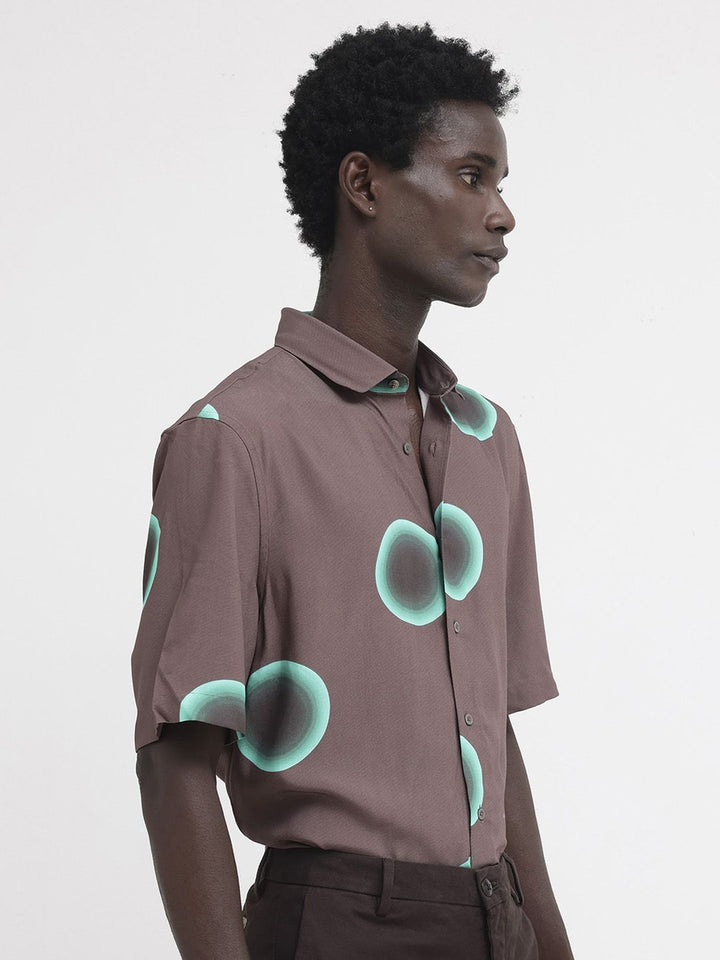 RARE RABBIT Men Poblur Boxy Standard Opaque Shirt