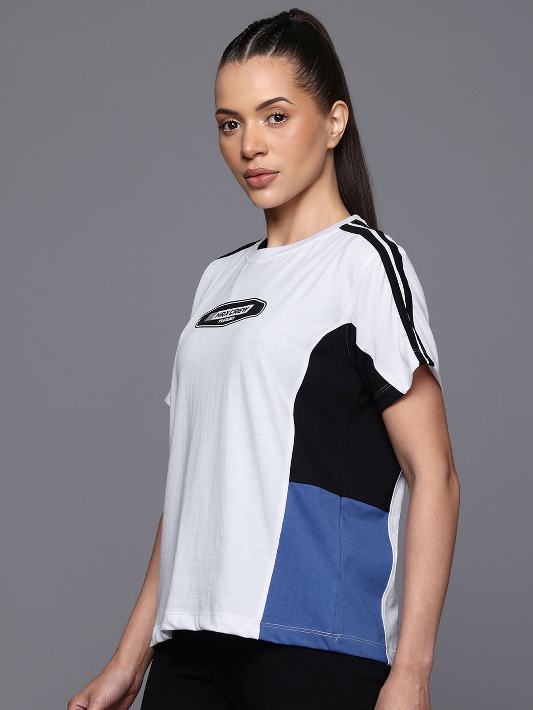HRX by Hrithik Roshan Lifestyle Brand Logo Print Drop-Shoulder Sleeves T-shirt