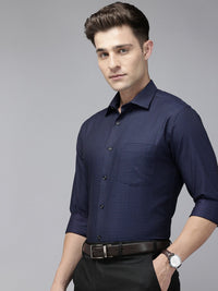 Park Avenue Pure Cotton Self-Design Slim Fit Formal Shirt