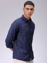 The Indian Garage Co Men Regular Fit Dobby Textured Resortwear Shirt