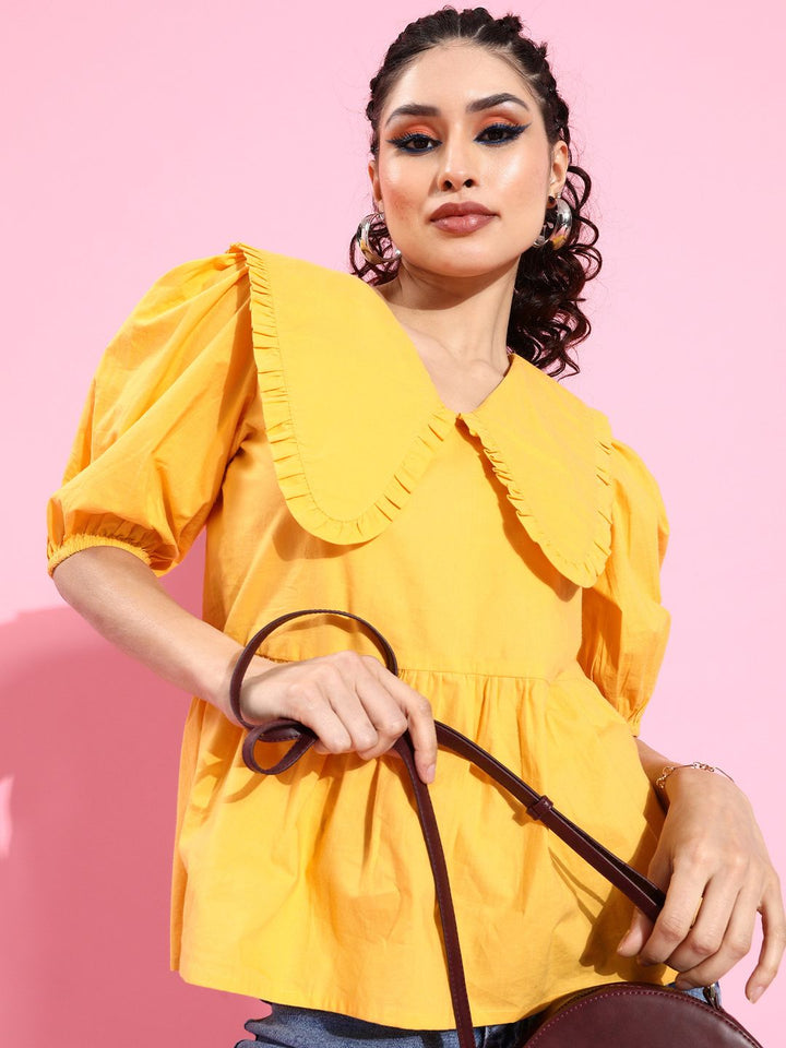 Athena Women Bright Yellow Sleek Top