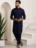 SOJANYA Thread Work Shirt Collar Pathani Pure Cotton Kurta with Pyjamas