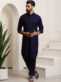SOJANYA Thread Work Shirt Collar Pathani Pure Cotton Kurta with Pyjamas