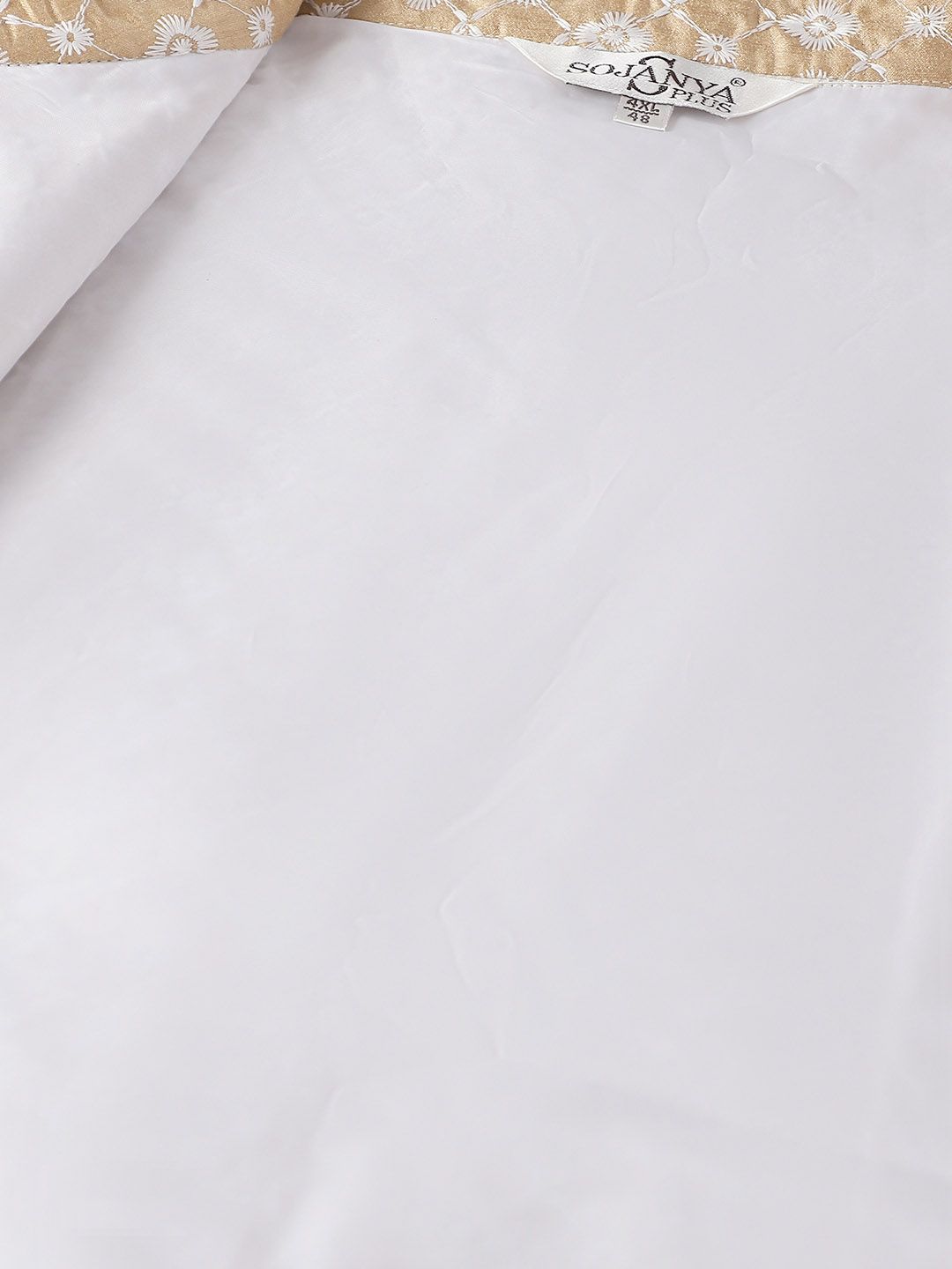 SOJANYA PLUS Plus Size Mandarin Collar Kurta With Pyjamas & Nehru Jacket