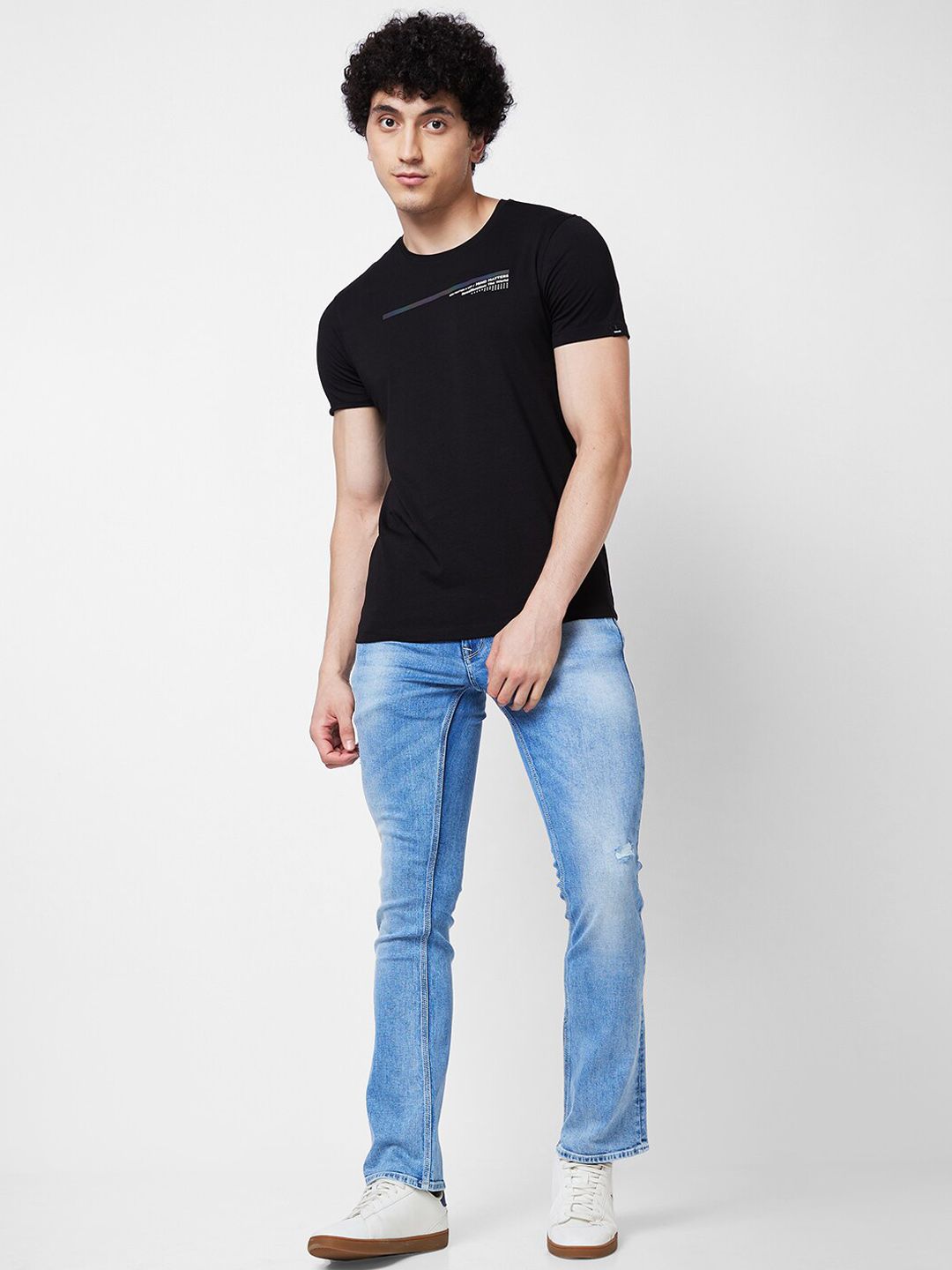 SPYKAR Men Bootcut Mildly Distressed Heavy Fade Cotton Stretchable Jeans