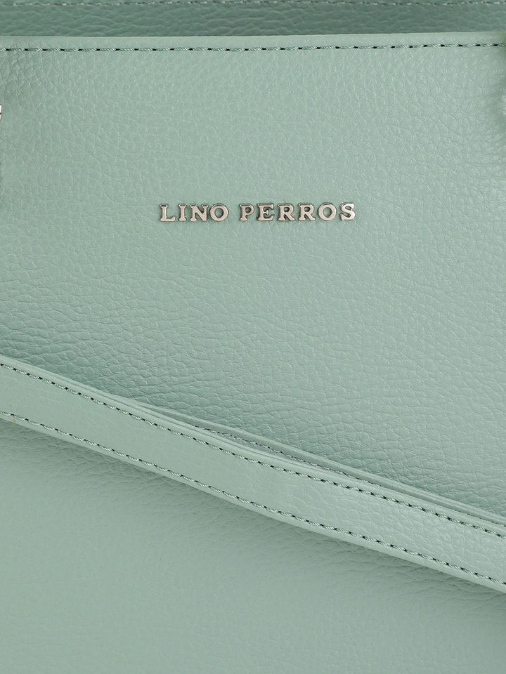 Lino Perros Sea Green Solid Structured Handheld Bag
