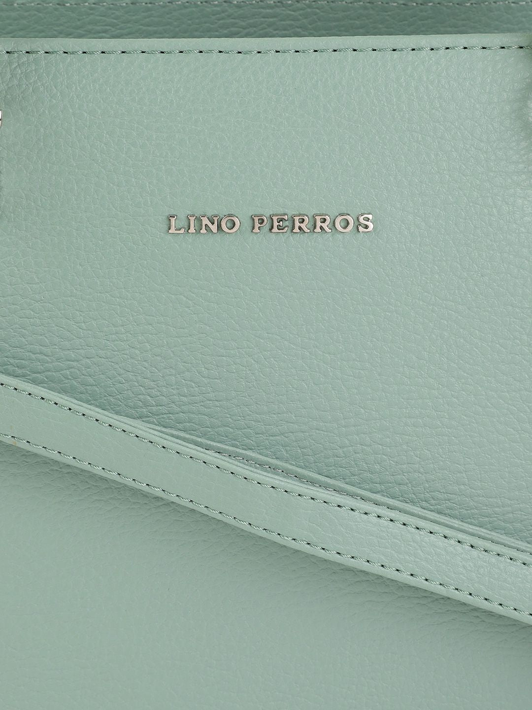 Lino Perros Sea Green Solid Structured Handheld Bag