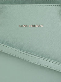 Lino Perros Sea Green Solid Structured Handheld Bag