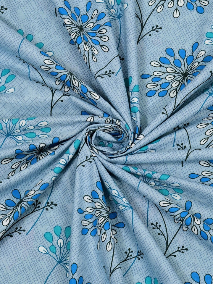 BOMBAY DYEING Epigram Grey Printed Pure Cotton 120 TC Queen Bedsheet Set 2.24 m X 2.54 m