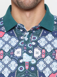 Being Human Geometric Printed Polo Collar T-shirt