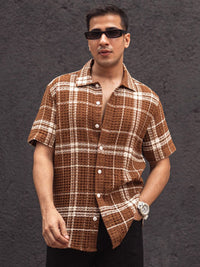Powerlook Men Self Design Spread Collar Casual Shirt