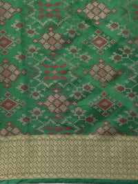 Saree mall Green & Golden Woven Design Banarasi Saree