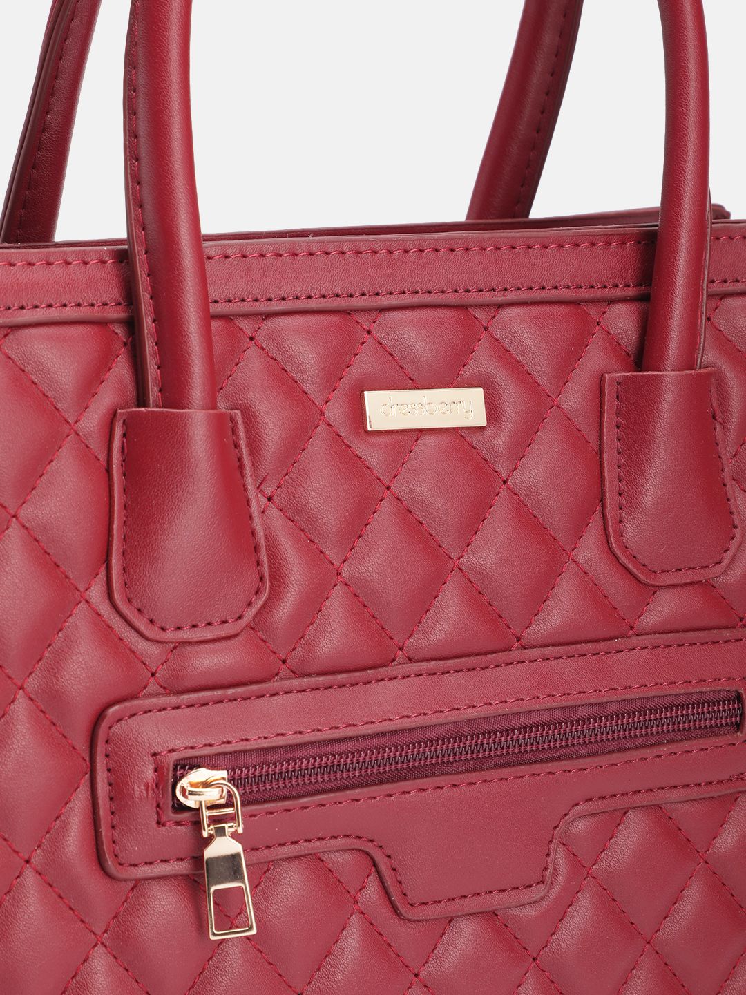 DressBerry Quilted Structured Handheld Bag