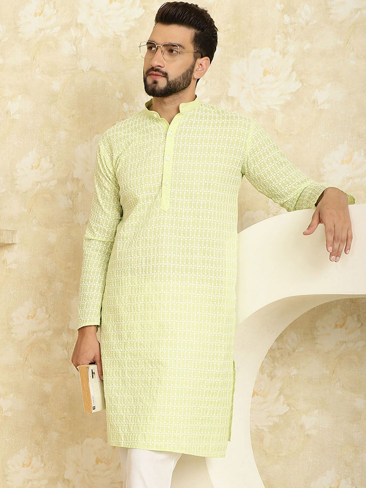SOJANYA Ethnic Motifs Embroiedred Cotton Straight Kurta