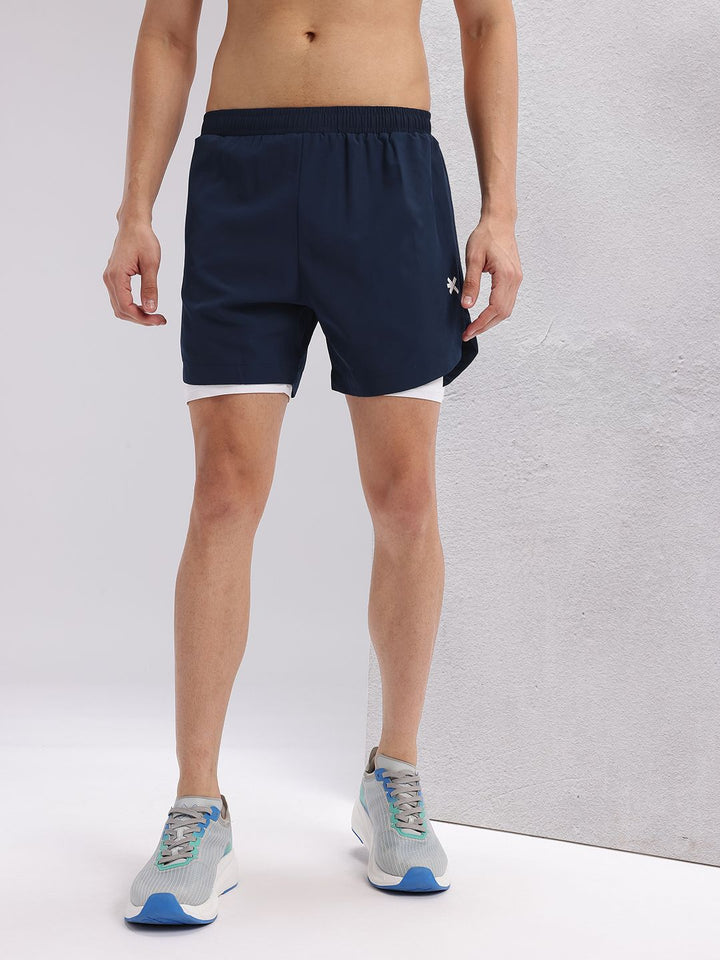 HRX by Hrithik Roshan Men Rapid-Dry Running Shorts with Inner Tights