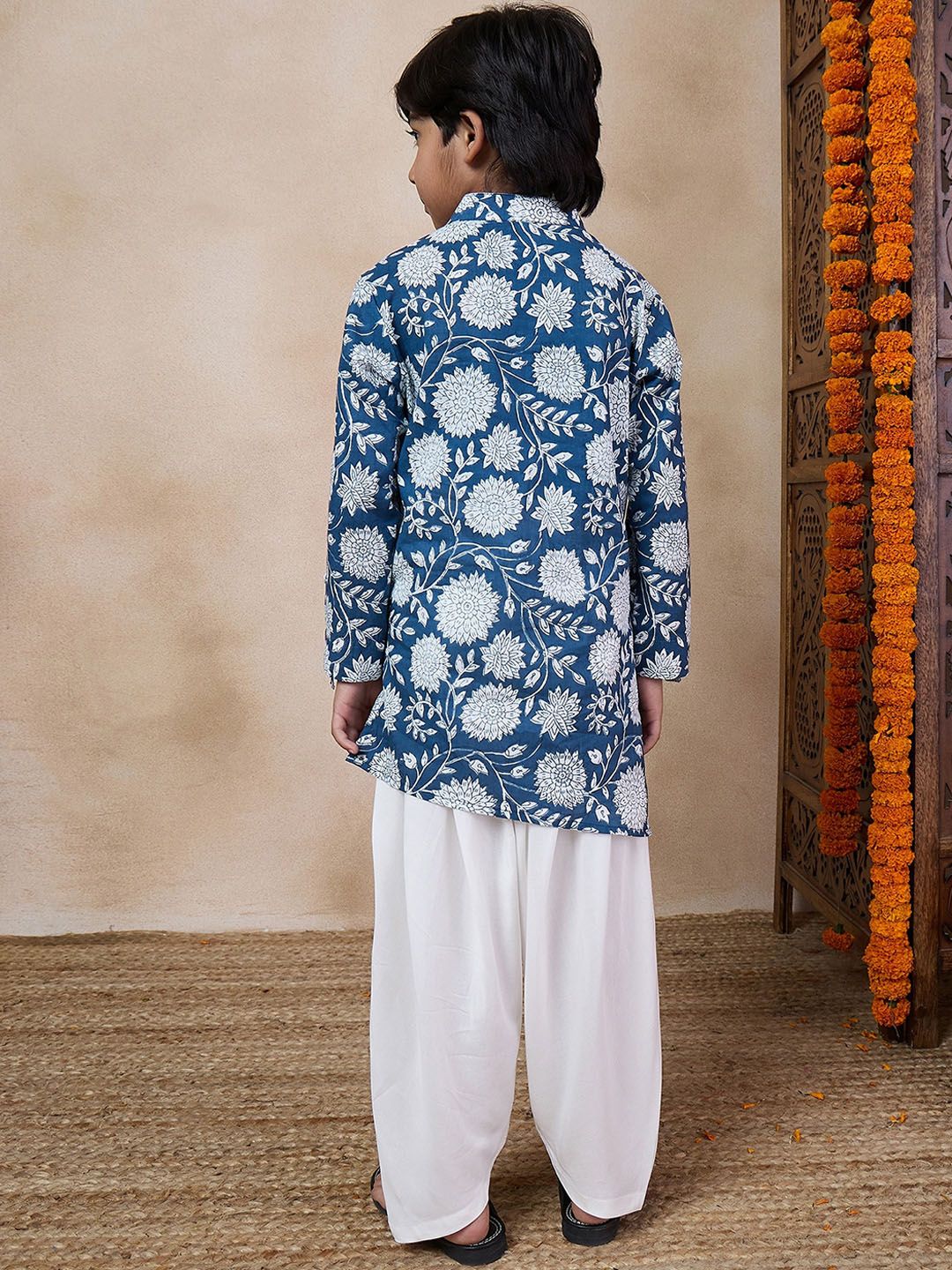 pspeaches Boys Mandarin collar Ethnic Motifs Printed Clothing set