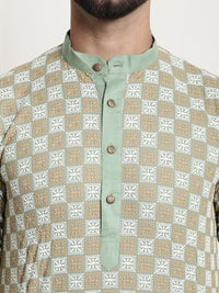 SOJANYA Ethnic Motifs Embroidered Thread Work Cotton Straight Kurta