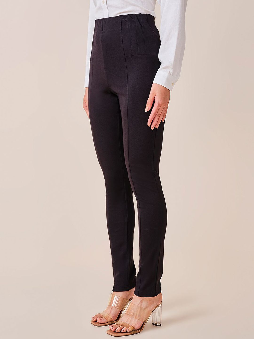 AND Women Slim Fit Pleated Trousers