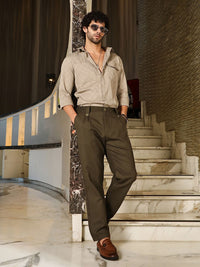 Campus Sutra Men Classic Fit Spread Collar Textured Casual Shirt