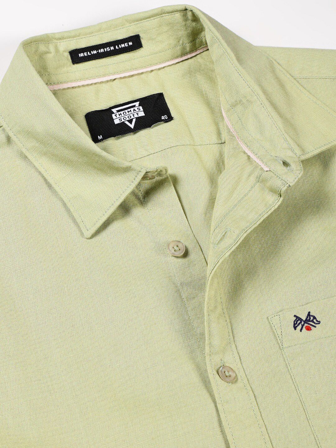 Thomas Scott Classic Cotton Linen Slim Fit Short Sleeves Casual Shirt