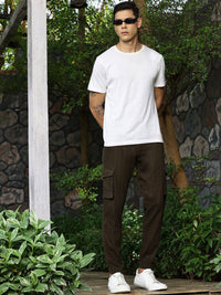 Thomas Scott Men Smart Slim Fit Mid-Rise Easy Wash Cargos Trousers