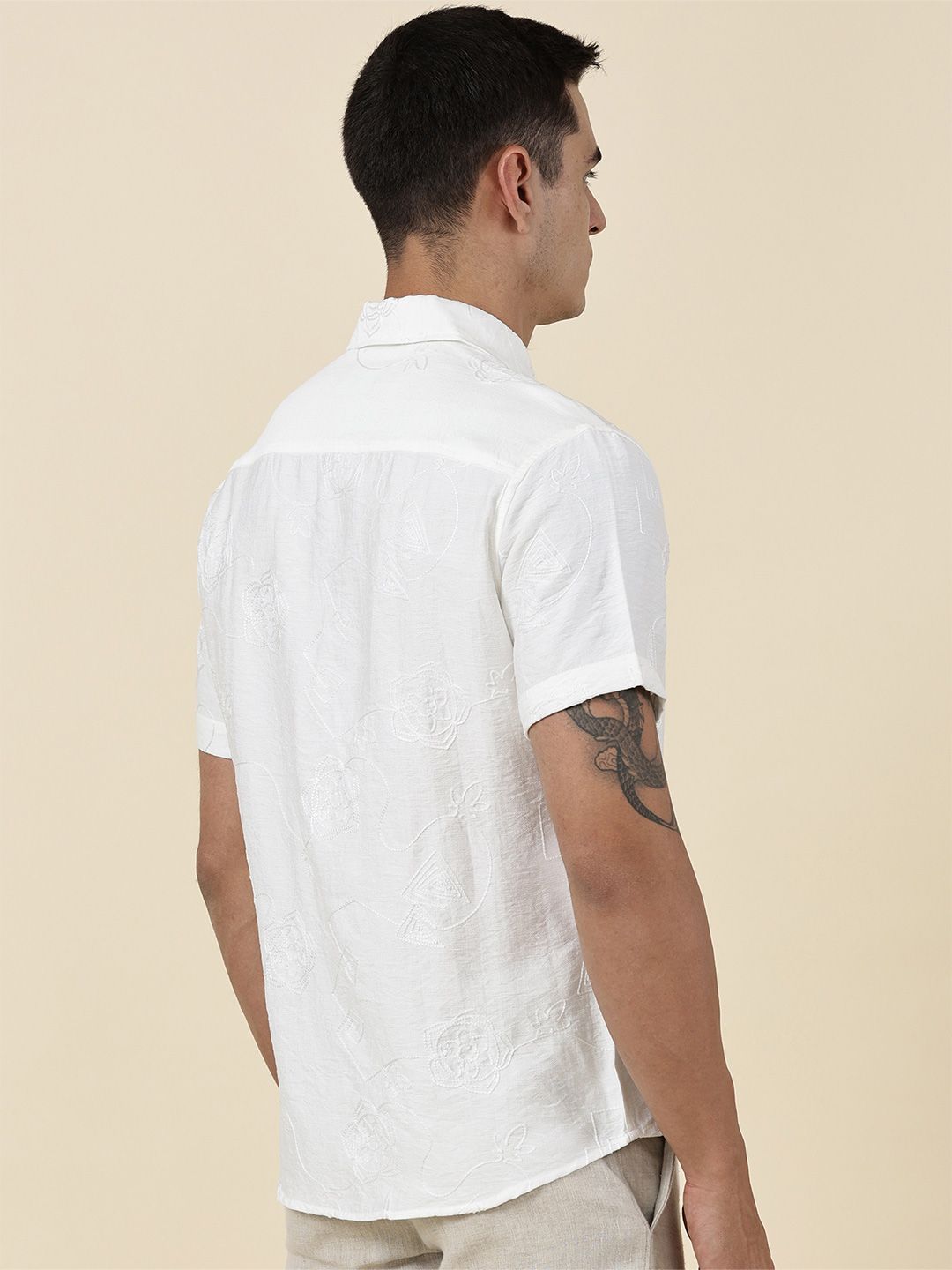 Thomas Scott Men Embroidered Regular Fit Casual Shirt