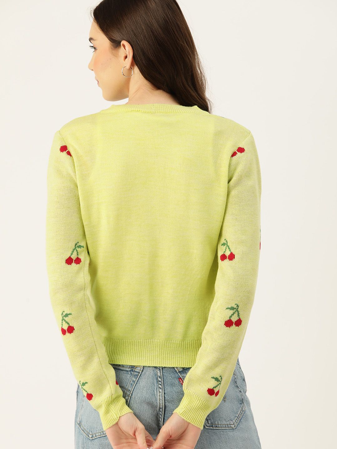 DressBerry Pure Acrylic Self-Design Cardigan