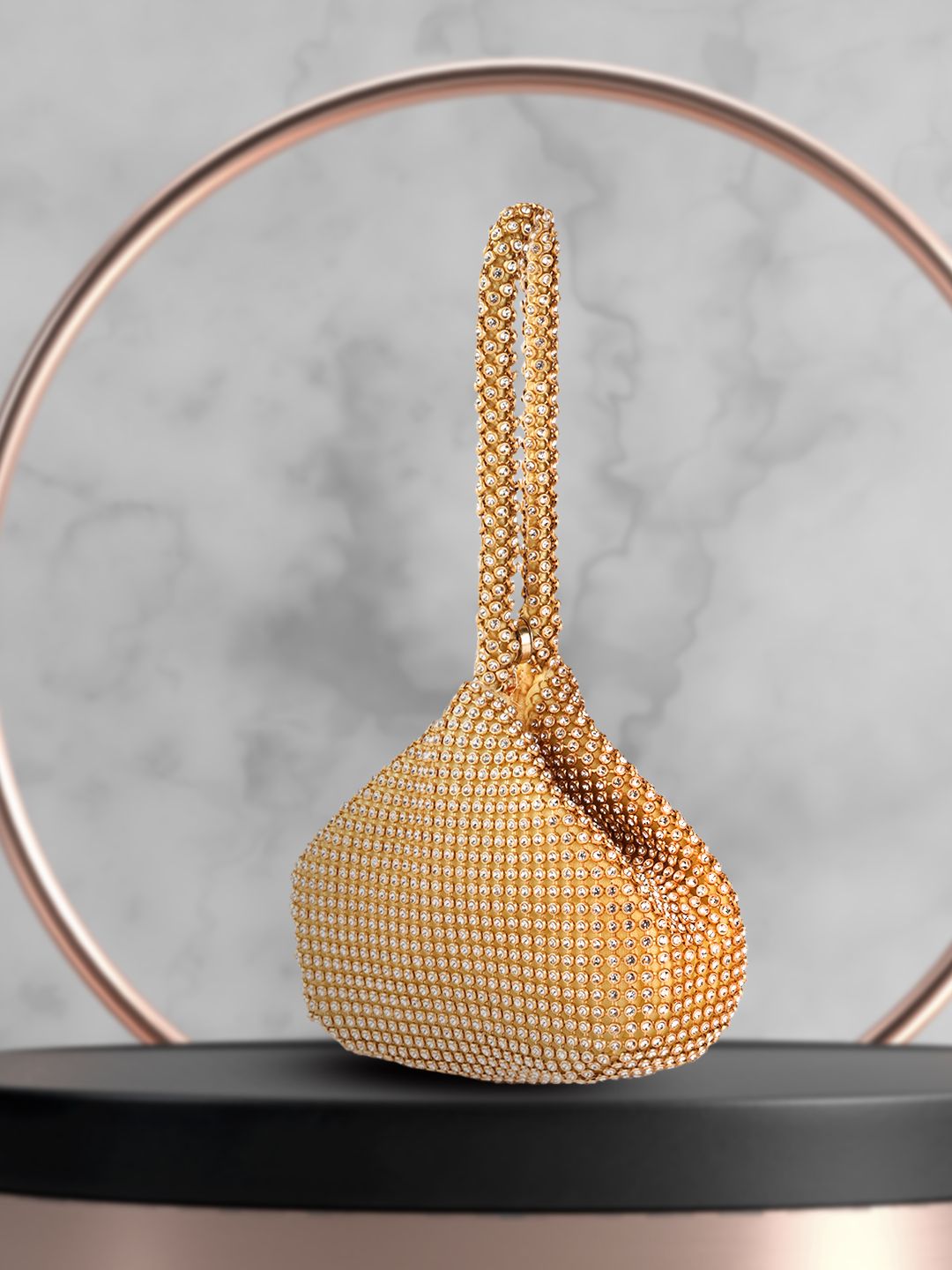Lino Perros Gold-Toned Embellished Potli Clutch