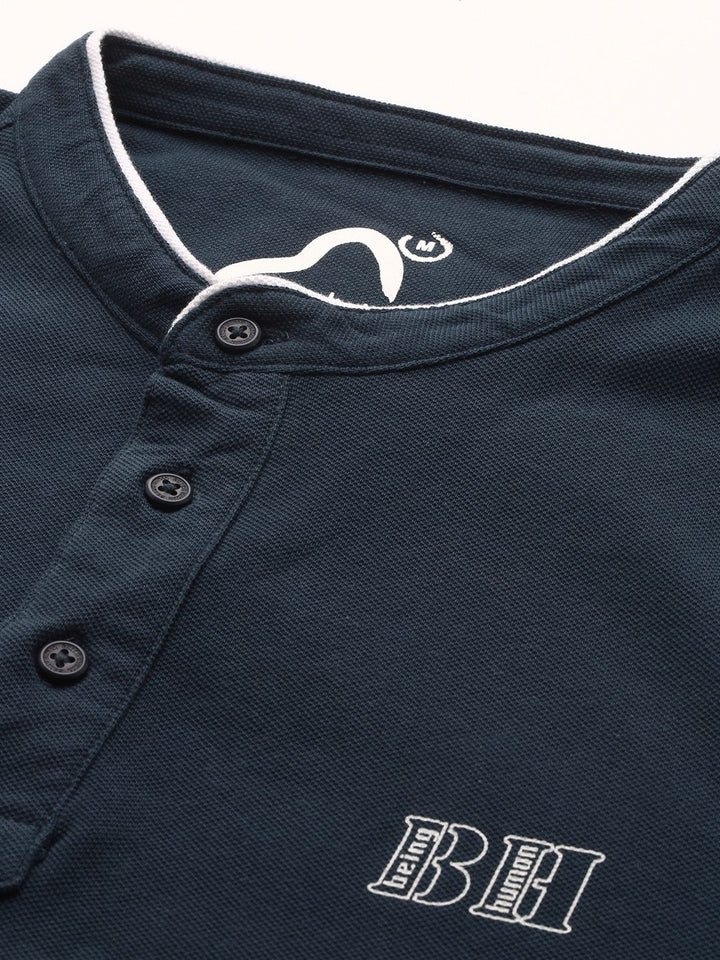 Being Human Pure Cotton Henley Neck T-shirt