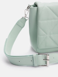 Lino Perros Geometric Textured Structured Sling Bag with Quilted Detail
