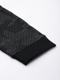 The Indian Garage Co Men Black and Grey Printed Slim Fit Joggers