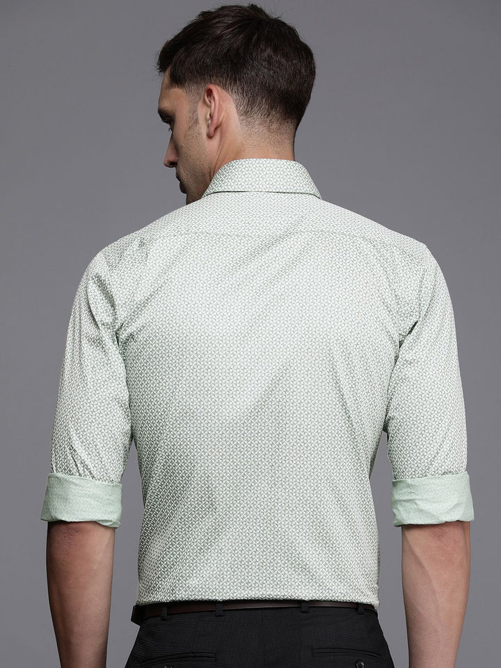 Raymond Slim Fit Geometric Printed Pure Cotton Formal Shirt