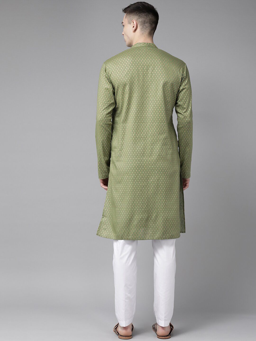 See Designs Ethnic Motifs Printed Mandarin Collar Straight Pure Cotton Kurta