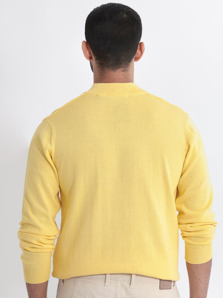RARE RABBIT Men Troyo Solid Mock Collar Sweater
