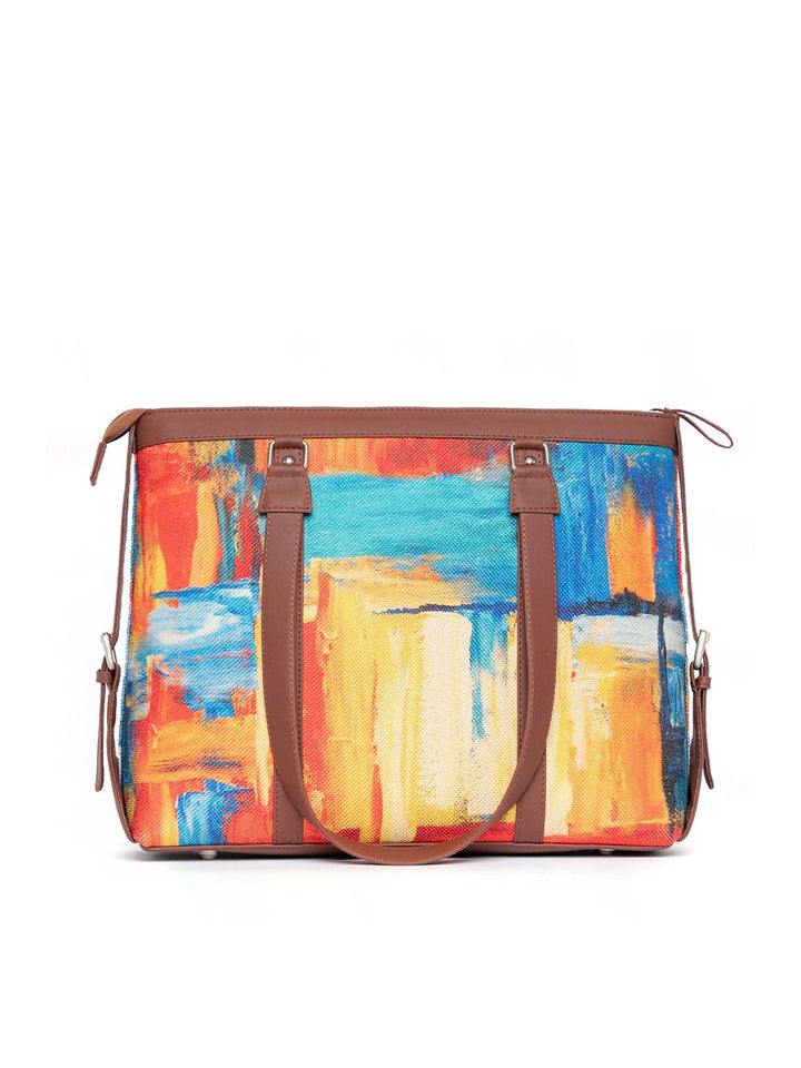 ZOUK Women Abstract Structured Laptop Bag