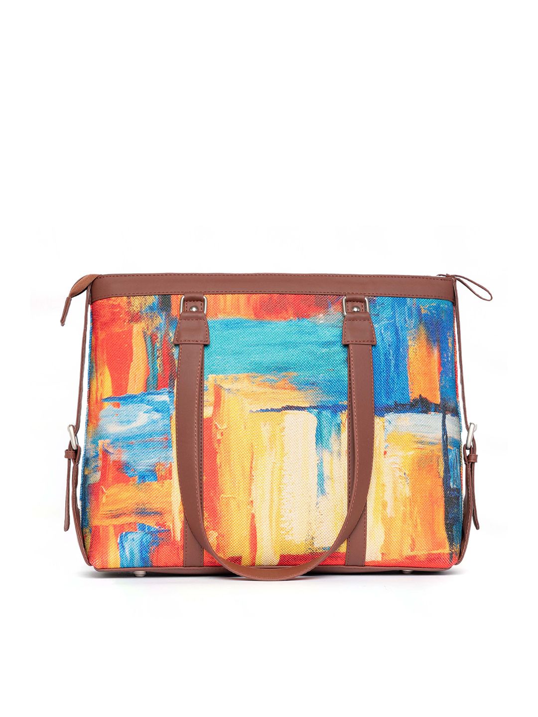 ZOUK Women Abstract Structured Laptop Bag