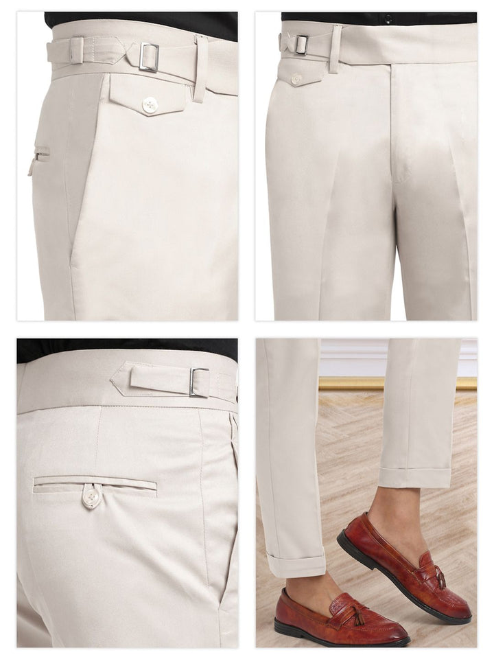 KLOTTHE Men Cotton Rich Solid Slim Fit Gurkha Pants