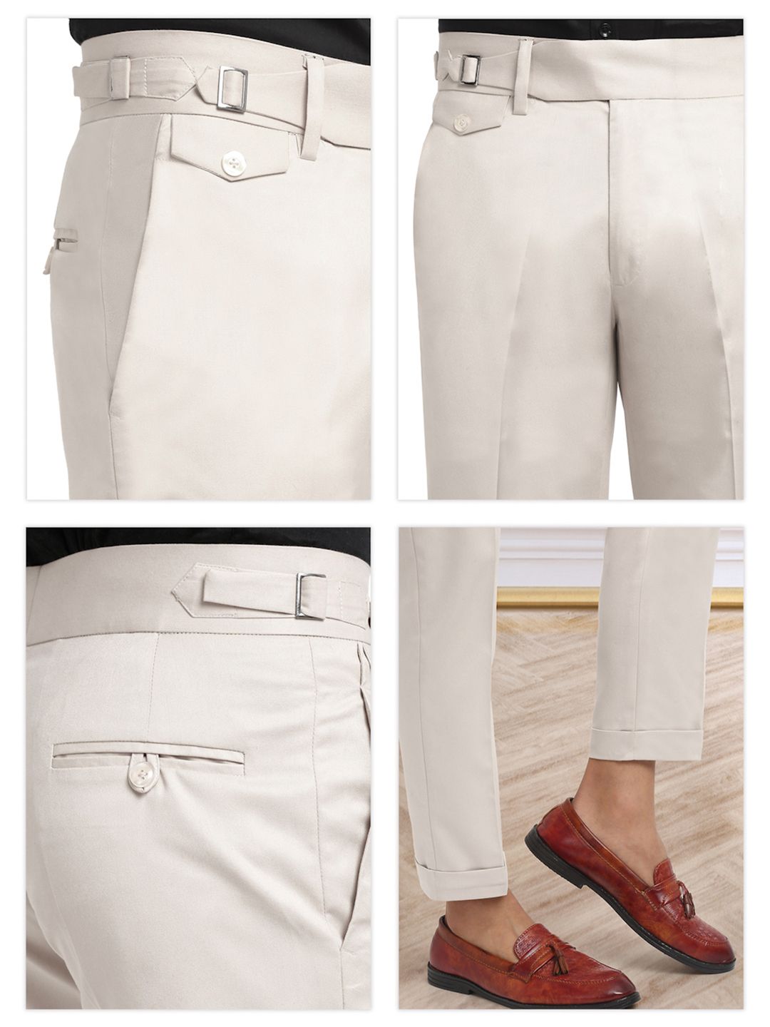 KLOTTHE Men Cotton Rich Solid Slim Fit Gurkha Pants