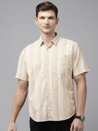 Park Avenue Slim Fit Striped Pure Cotton Casual Shirt