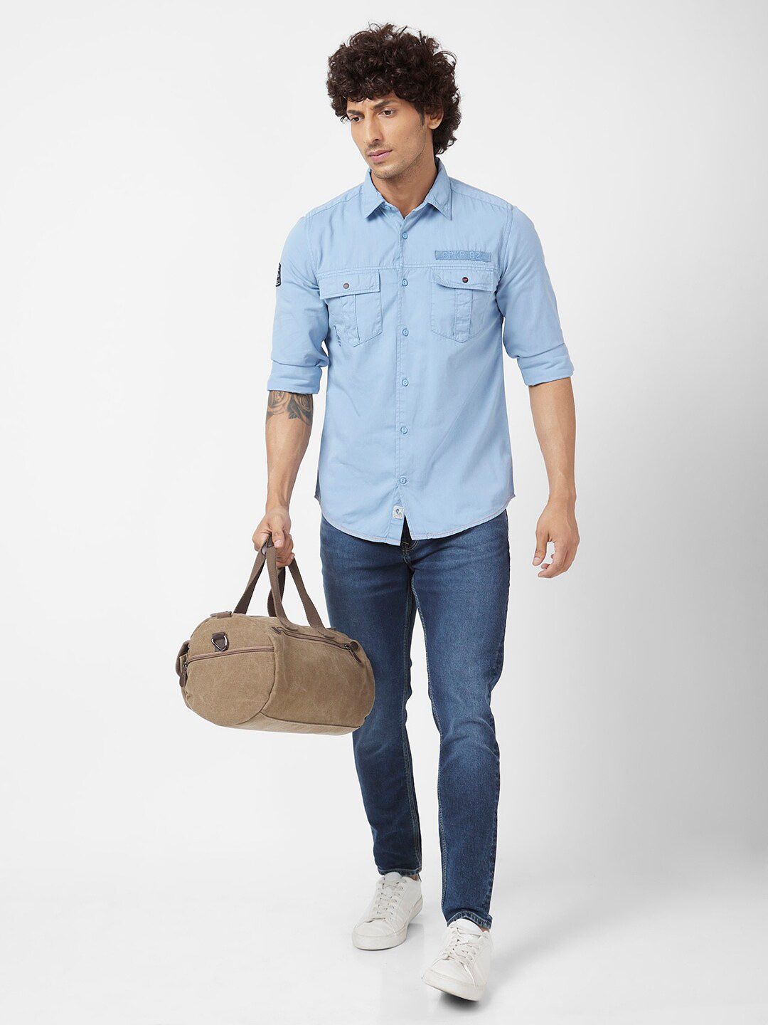 SPYKAR Cotton Linen Classic Opaque Casual Shirt